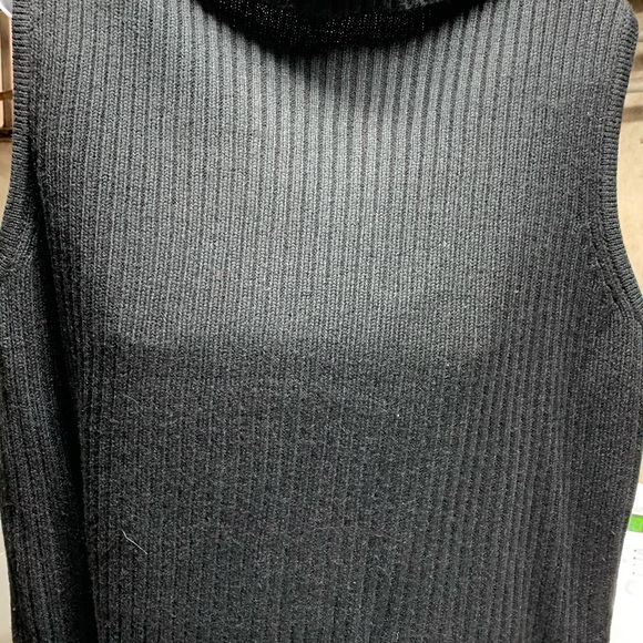 Suede and knit sweater vest with full zipper - Picture 2 of 3